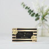 Eleganter Klassiker Rose & Streifen Salon Visitenkarte (Stehend Vorderseite)