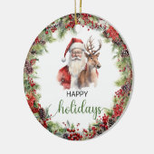 Eleganter Klassiker Rot und Grün Keramik Ornament (Links)