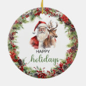 Eleganter Klassiker Rot und Grün Keramik Ornament (Hinten)