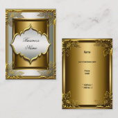 Eleganter Klassiker Whte Black Old Gold Visitenkarte (Vorne/Hinten)