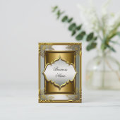 Eleganter Klassiker Whte Black Old Gold Visitenkarte (Stehend Vorderseite)