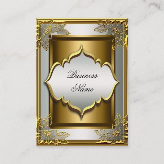 Eleganter Klassiker Whte Black Old Gold Visitenkarte (Vorderseite)