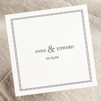 Eleganter klassischer Ampersand mit Napkins Hochze Serviette