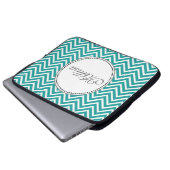 Eleganter, klassischer aquamariner und Zickzack Zi Laptopschutzhülle (Vorne Knopf)