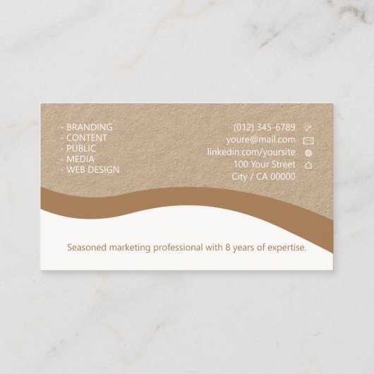 Eleganter klassischer Arbeitssucher Clean Kraft Pa Visitenkarte (Rückseite)