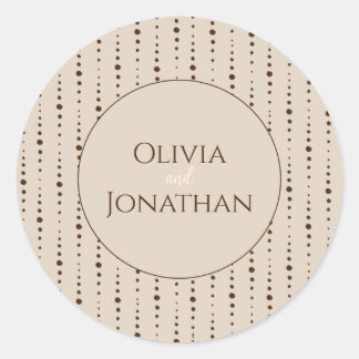 Eleganter klassischer Beige verzierter Umschlag Au Runder Aufkleber