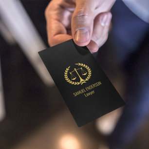 Eleganter klassischer Black & Gold Anwalt Visitenkarte