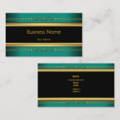 Eleganter, klassischer Black Yellow Gold Jade Gree Visitenkarte (Vorne/Hinten)