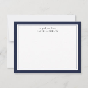 Eleganter klassischer Blue Double Border Personali Mitteilungskarte