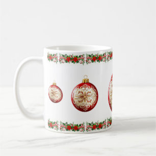 Eleganter klassischer botanischer Weihnachtsball Kaffeetasse