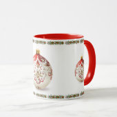 Eleganter klassischer botanischer Weihnachtsball Tasse (VorderseiteRechts)