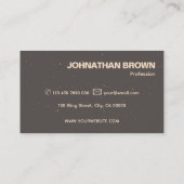 Eleganter Klassischer Brauner Glitzer Visitenkarte (Rückseite)