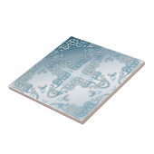 Eleganter klassischer Chic Blaue Metallische Baroc Fliese (Seite)