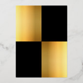 Eleganter klassischer Chic Moderne Hochzeit Schwar Folieneinladung (Rückseite)