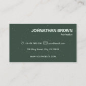 Eleganter klassischer, dunkelgrüner Sparkle-Glitze Visitenkarte (Rückseite)