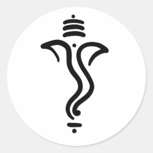Eleganter klassischer einfacher Ganesh/ indischer  Runder Aufkleber