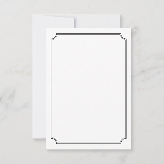 Eleganter klassischer einfacher weißer Rahmen QR-C RSVP Karte (Rückseite)