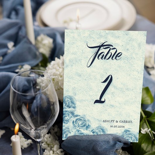 Eleganter klassischer, floraler rustikaler Hochzei Tischnummer