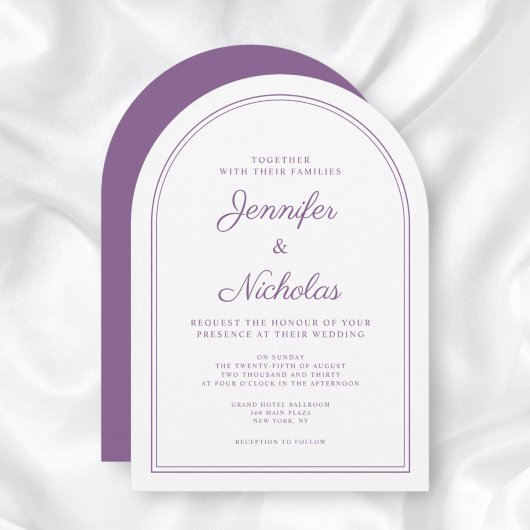 Eleganter klassischer Formal French Lilac Wedding  Einladung