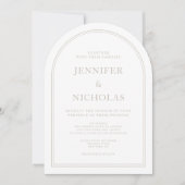 Eleganter klassischer Formal Taupe Hochzeitsarsch Einladung (Vorderseite)