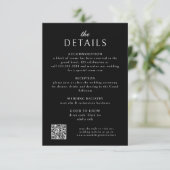 Eleganter klassischer formaler QR-Code Hochzeit Begleitkarte (Stehend Vorderseite)