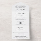 Eleganter klassischer formeller QR-Code Hochzeit All In One Einladung (Innen Boden)