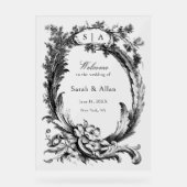 Eleganter klassischer französischer Rokoko Begrüßu Acrylschild (Vorderseite)