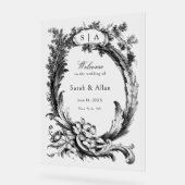 Eleganter klassischer französischer Rokoko Begrüßu Acrylschild (Winkel)