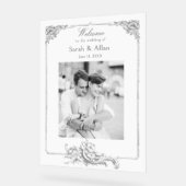 Eleganter klassischer französischer Rokoko Begrüßu Acrylschild (Winkel)