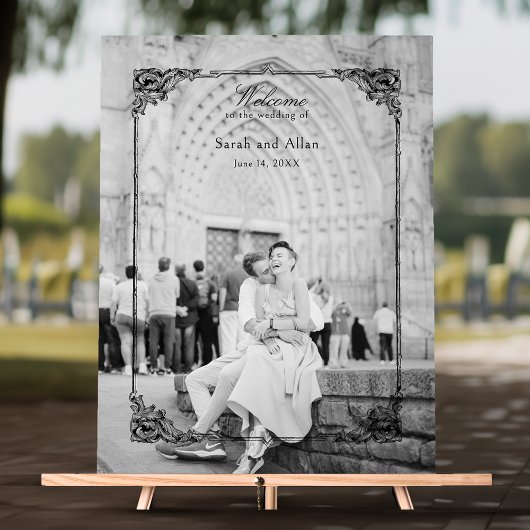 Eleganter klassischer französischer Rokoko Begrüßu Acrylschild