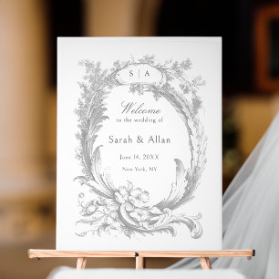 Eleganter klassischer französischer Rokoko Begrüßu Acrylschild