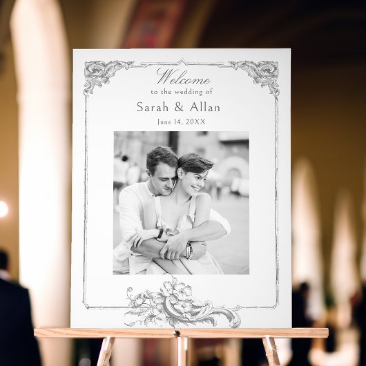 Eleganter klassischer französischer Rokoko Begrüßu Acrylschild