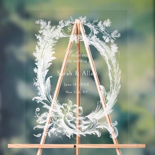 Eleganter klassischer französischer Rokoko Begrüßu Acrylschild (Neutral)