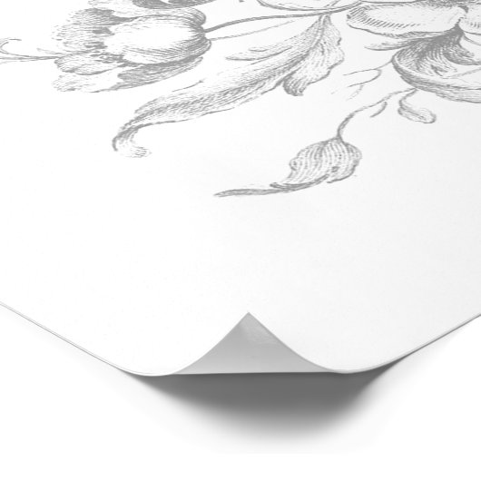 Eleganter klassischer französischer Rokoko Begrüßu Poster (Ecke)