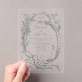 Eleganter klassischer französischer Rokoko Floral Acryleinladungen (Insitu (Handheld))