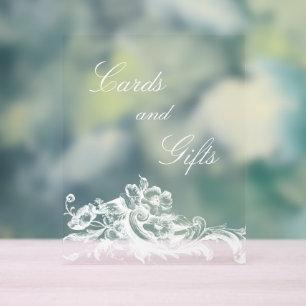 Eleganter klassischer französischer Rokoko Floral Acrylschild