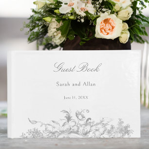 Eleganter klassischer französischer Rokoko Floral Gästebuch
