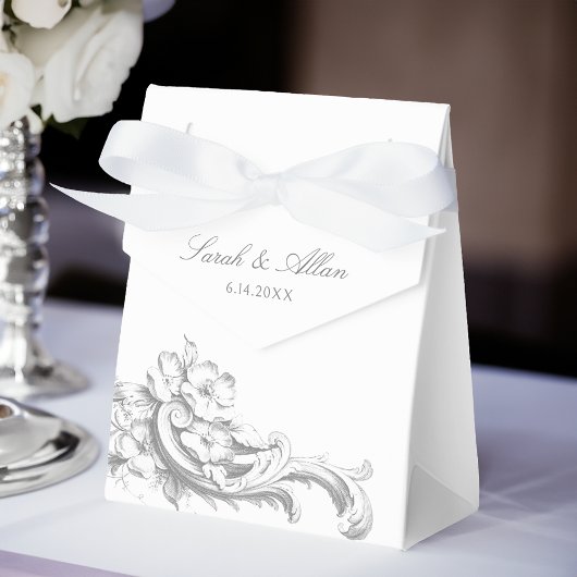 Eleganter klassischer französischer Rokoko Floral Geschenkschachtel