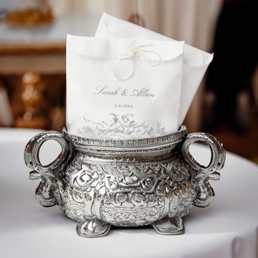 Eleganter klassischer französischer Rokoko Floral Geschenktütchen