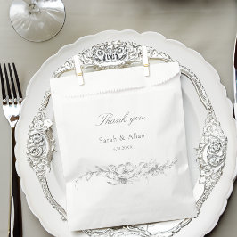 Eleganter klassischer französischer Rokoko Floral Geschenktütchen