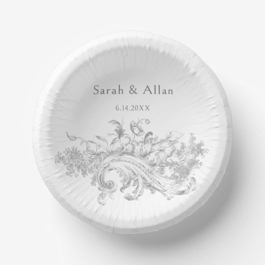 Eleganter klassischer französischer Rokoko Floral Pappteller (Vorderseite)