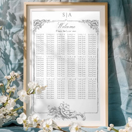 Eleganter klassischer französischer Rokoko Floral Poster