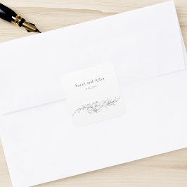 Eleganter klassischer französischer Rokoko Floral Quadratischer Aufkleber