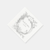 Eleganter klassischer französischer Rokoko Floral Serviette (Ecke)