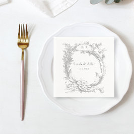 Eleganter klassischer französischer Rokoko Floral Serviette