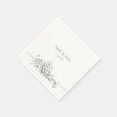 Eleganter klassischer französischer Rokoko Floral Serviette (Ecke)