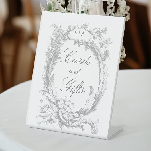 Eleganter klassischer französischer Rokoko Floral Sockelschild