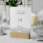 Eleganter klassischer französischer Rokoko Floral Tischnummer<br><div class="desc">Diese klassische Suite historischer Dekorationen wird durch die Schnitte des französischen Hofmalers Alexis Peyrotte aus dem 18. Jahrhundert inspiriert,  die hellgrau auf weißen Akanthus-Blätter,  verzierten Schriftrollen,  Blume und Blätter sind. Diese Sammlung ist die perfekte Ergänzung zu einer eleganten,  formalen und romantischen Hochzeit.</div>