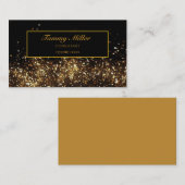 Eleganter klassischer Gold Black Imitats Glitzer Visitenkarte (Vorne/Hinten)