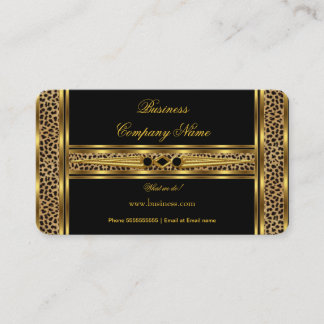Eleganter, klassischer Gold Black Leopard Jewel Visitenkarte